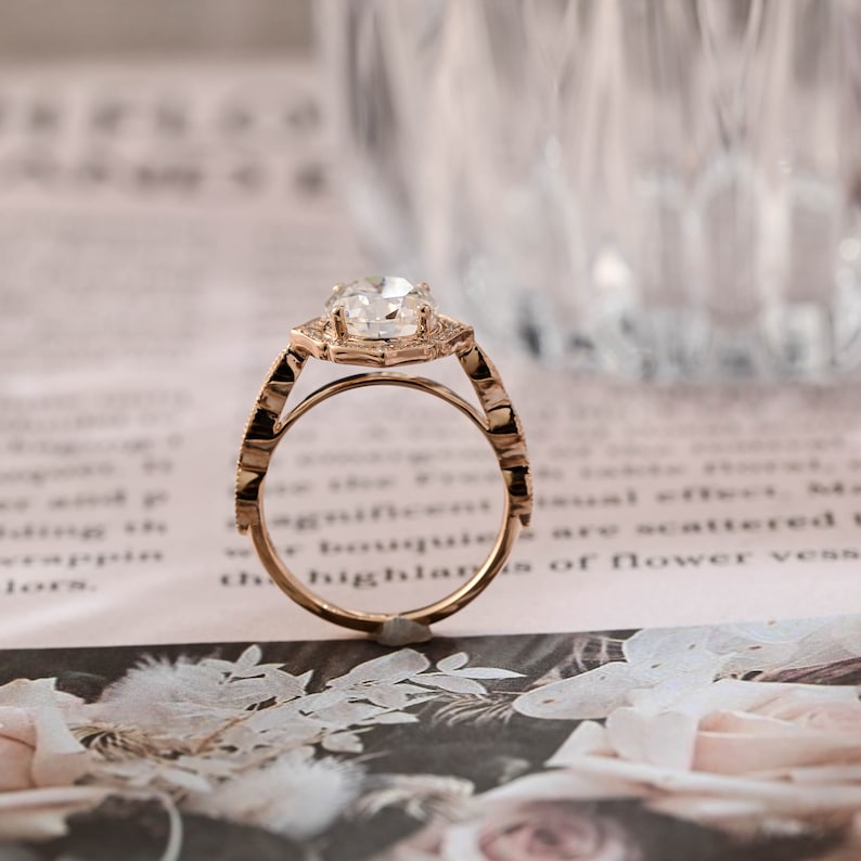 Stunning 3.0 CT Oval Moissanite Engagement Ring with Halo Design 4