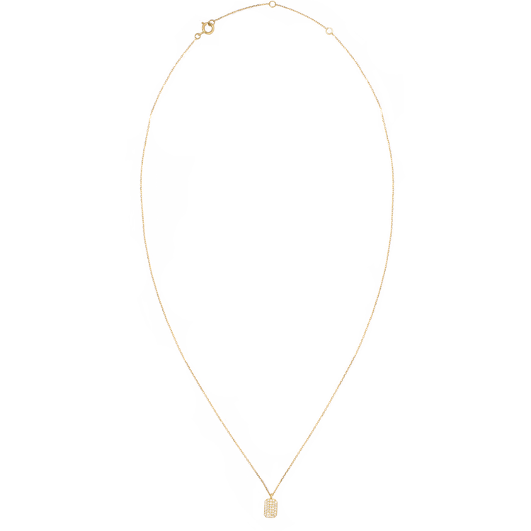 0.20 CT Round Moissanite Diamond Tagged Pendant Necklace in Solid Gold 10