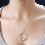 Round Cut Cubic Zirconia in 925 Sterling Silver Necklace 2