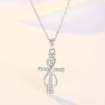 Round Cut Cubic Zirconia in 925 Sterling Silver Necklace 3