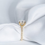 Classic 3.0 CT Cushion Moissanite Engagement Ring with Hidden Halo & Pave Design 4