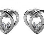 Round Cut Cubic Zirconia in 925 Sterling Silver Earrings 1