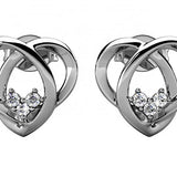 Round Cut Cubic Zirconia in 925 Sterling Silver Earrings 1