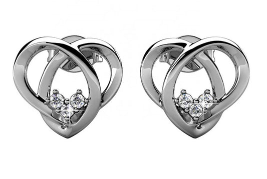 Round Cut Cubic Zirconia in 925 Sterling Silver Earrings 1