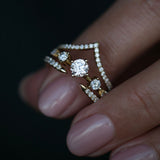 0.80 CT Round Dainty CVD EF/VS Diamond Wedding Band 11
