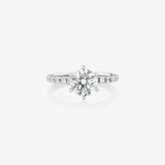 Stunning 1.97 CT Round Moissanite Engagement Ring Pave Design 1
