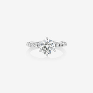 Stunning 1.97 CT Round Moissanite Engagement Ring Pave Design