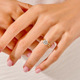 1.50 CT Round Cut Moissanite Bridal Ring Set with Plain Wedding Bands 6