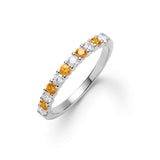 1.32 TCW Round  Citrine Lab Made Diamond- November Birthstone Wedding Band 7