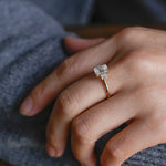 Stunning 1.0 - 2.0 CT Emerald Moissanite Engagement Ring With Cluster Design 2