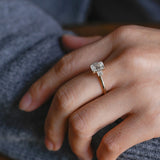 Stunning 1.0 - 2.0 CT Emerald Moissanite Engagement Ring With Cluster Design 2