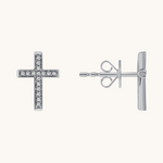0.40 TCW Round Cut Moissanite Cross Stud Earrings in Gold 3