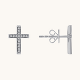 0.40 TCW Round Cut Moissanite Cross Stud Earrings in Gold 3