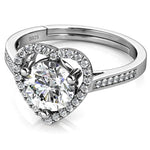 Round Cut Halo and Channel Pave Style Cubic Zirconia in 925 Sterling Silver Ring 4
