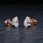 2.0 TCW Pear Cut Moissanite Stud Earrings in Gold 1