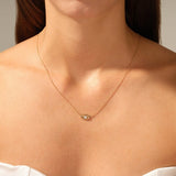 0.05 CT Round Moissanite Diamond Evil Eye Pendant Necklace in Solid Gold 5