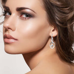 Round Cut Cubic Zirconia in 925 Sterling Silver Earrings 8