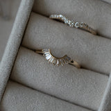 Stunning 0.2 TCW Baguette Moissanite Stones Curved Wedding Bands 6