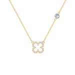 0.25 CT Round Aquamarine Lab Made Diamond- March Birthstone Necklace 1