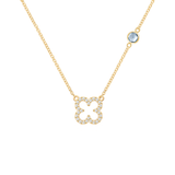 0.25 CT Round Aquamarine Lab Made Diamond- March Birthstone Necklace 1