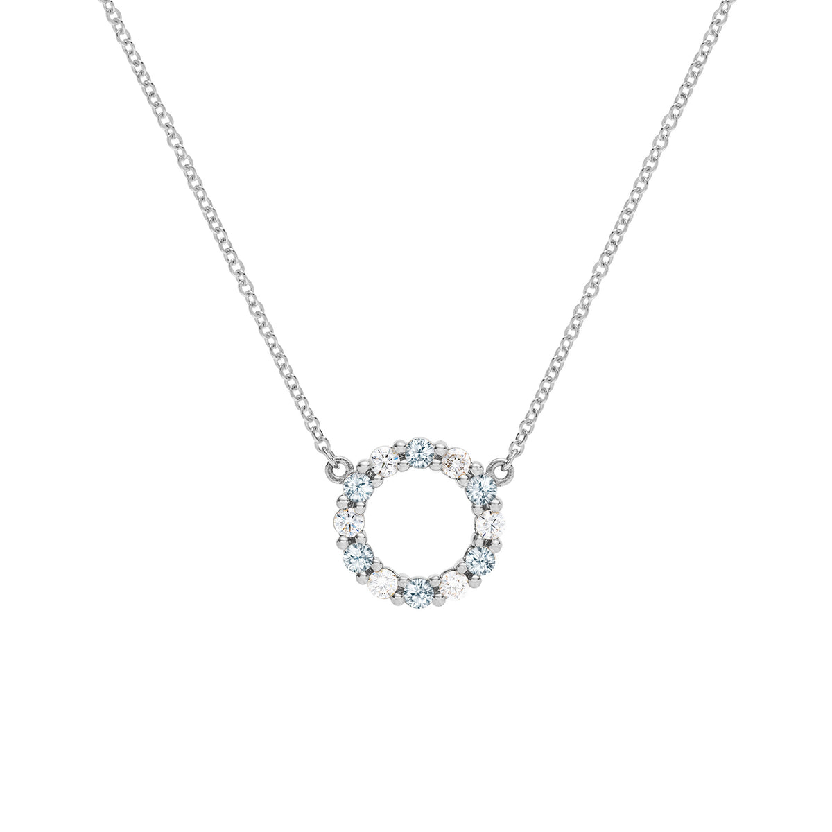 1.44 TCW Round Aquamarine Lab Made Diamond- March Birthstone Necklace 8