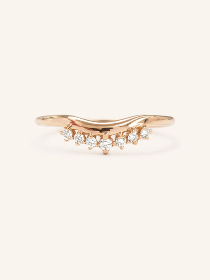 Stunning 0.3 TCW Round Moissanite Stones Curved Wedding Band 4