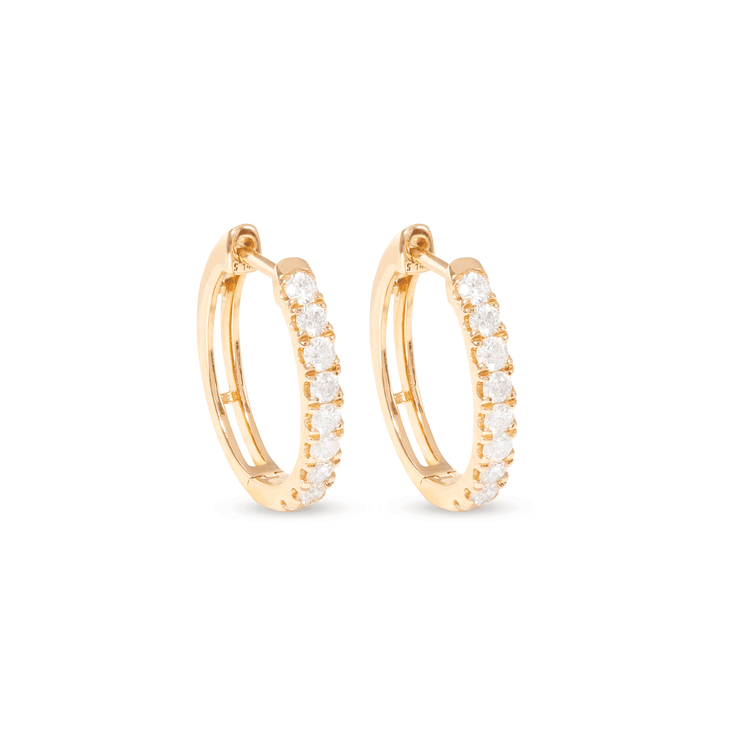 0.83 TCW Round Cut Moissanite Earrings in Gold 1