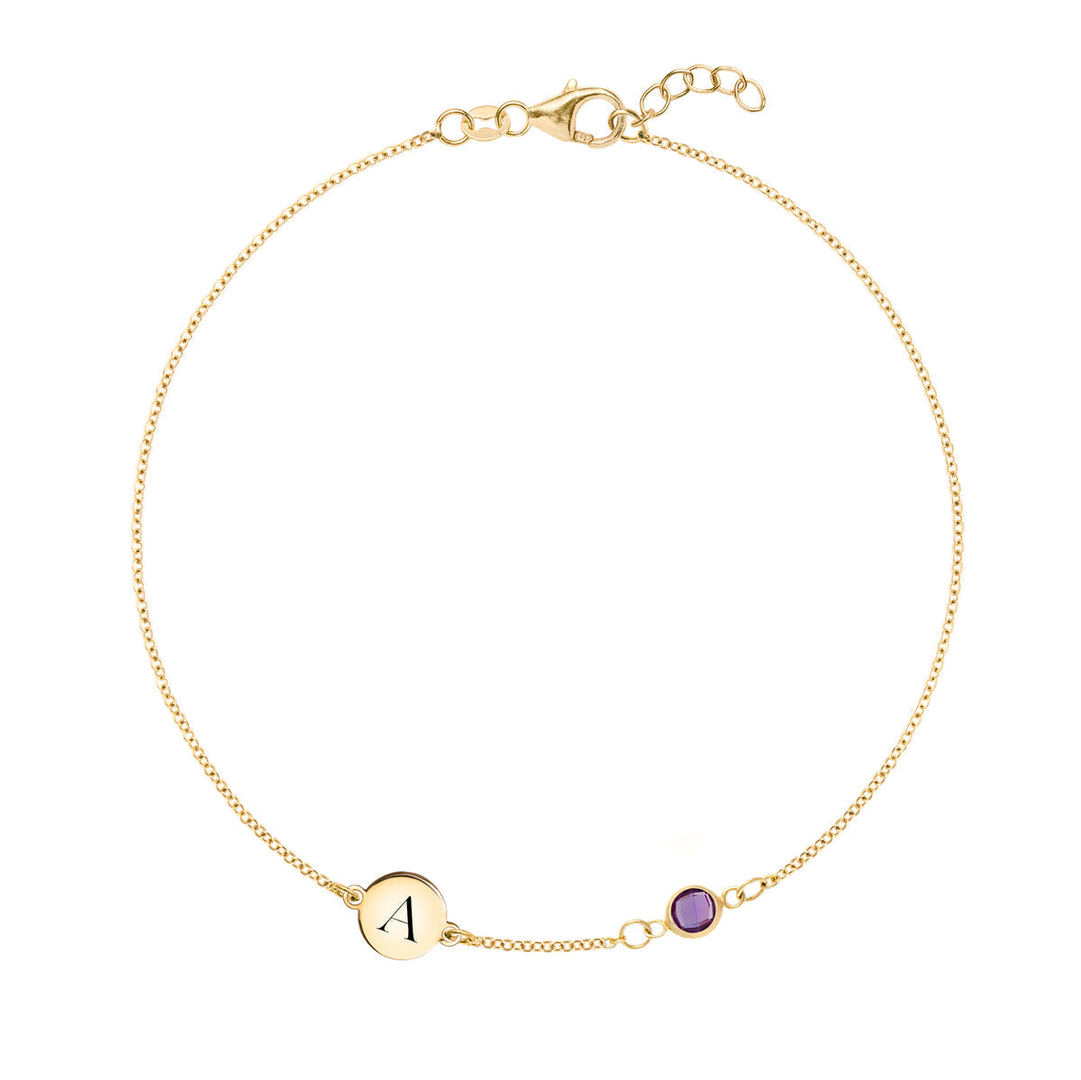 0.25 CT Round Amethyst Lab Made Diamond- February Birthstone Bracelet 1