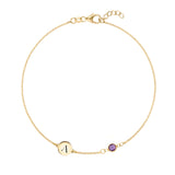 0.25 CT Round Amethyst Lab Made Diamond- February Birthstone Bracelet 1