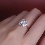 Round Cut Halo Style Cubic Zirconia in 925 Sterling Silver Ring 5