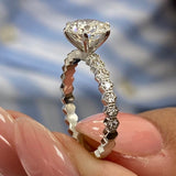 Classic 1.50 CT Round Moissanite Engagement Ring with Pave Design 5