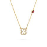 0.25 CT Round Garnet Lab Made Diamond- January Birthstone Necklace 4