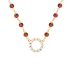 13.5 TCW Round Garnet Lab Made Diamond- January Birthstone Necklace 1