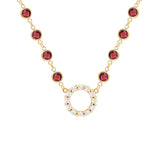 13.5 TCW Round Garnet Lab Made Diamond- January Birthstone Necklace 1