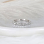 Stunning 0.6 TCW Round Moissanite Stones Half Eternity Wedding Band 1
