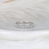 Stunning 0.6 TCW Round Moissanite Stones Half Eternity Wedding Band 1