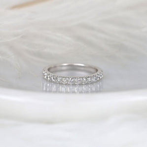 Stunning 0.6 TCW Round Moissanite Stones Half Eternity Wedding Band