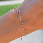 1.75 TCW Round Amethyst Lab Made Diamond- February Birthstone Bracelets 3