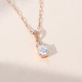 1.20 CT Oval Moissanite Diamond Milgrain Pendant Necklace in Solid Gold 3