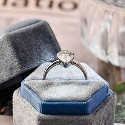 Stunning 3.0 CT Pear Moissanite Engagement Ring with Bezel Design 7