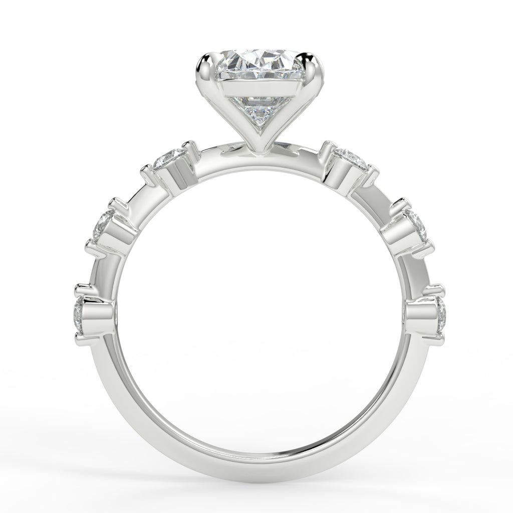 Stunning 2.11 CT Oval Moissanite Engagement Ring with Dainty Pave Design 6