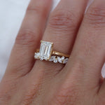 Stunning 0.4 TCW Marquise & Round Moissanite Stones Alternate Wedding Band 9