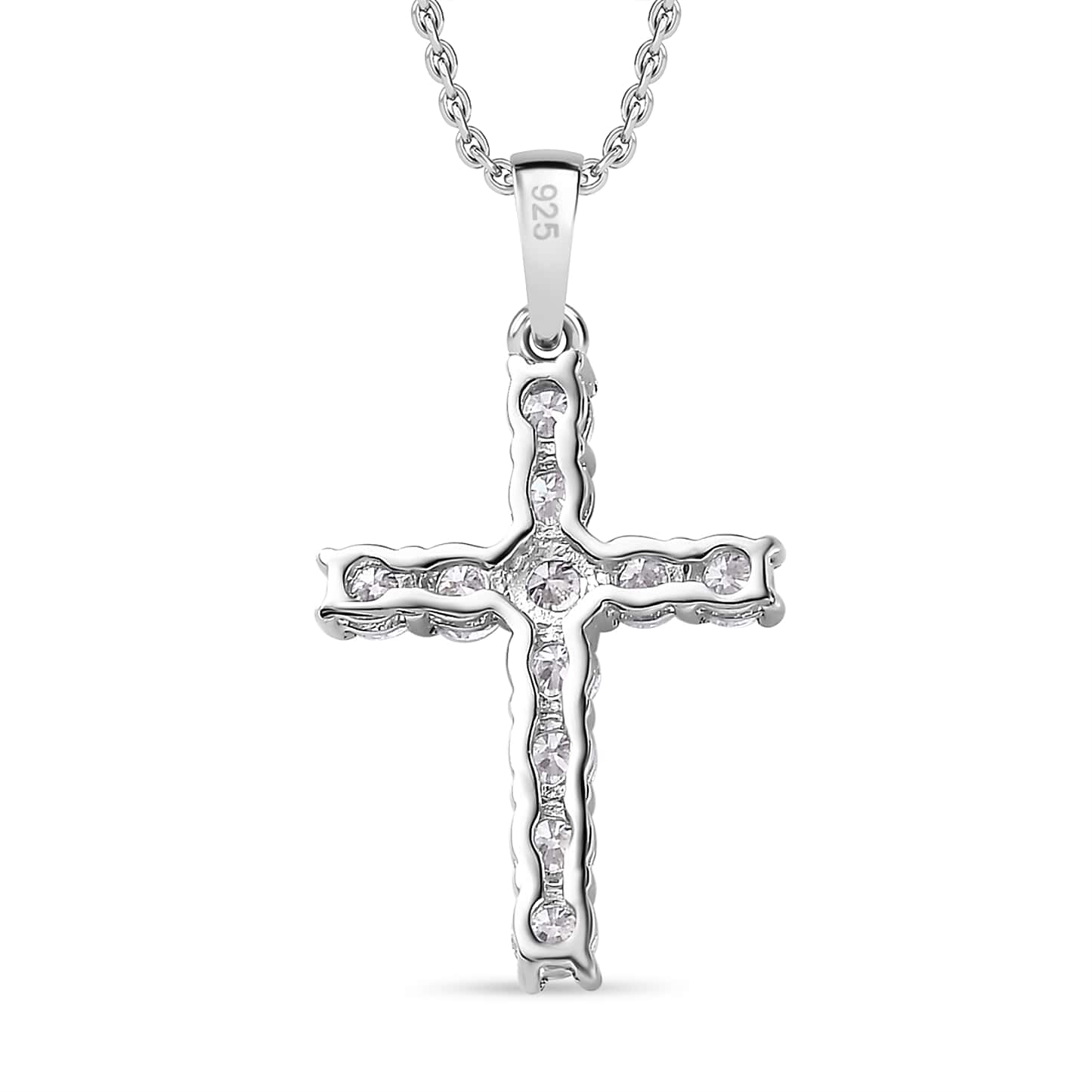 Round Cut Cubic Zirconia in 925 Sterling Silver Necklace 5