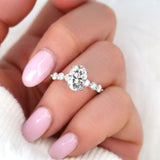 Stunning 2.5 CT Oval Moissanite Engagement Ring with Pave Design 7