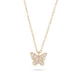 0.20 TCW Round Moissanite Diamond Butterfly Pendant Necklace in Solid Gold 2