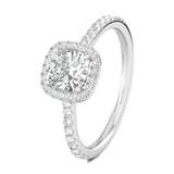 Stunning 0.5 CT Cushion Moissanite Engagement Ring With Halo & Pave Design 2