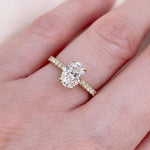 Stunning 0.5 CT Oval Moissanite Stones Engagement Ring In Pave Design 8