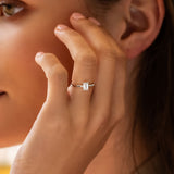 Stunning 0.5 CT Emerald Moissanite Engagement Ring With Solitaire Design 5