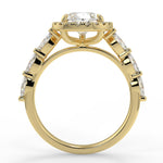 Stunning 0.81 CT Pear Moissanite Engagement Ring with Halo & Pave Design 2