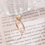 1.0 CT Round Shaped Moissanite Multi-Stone Pave Engagement Ring 3